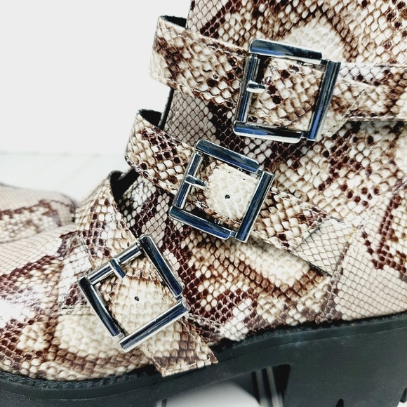NEW BP Lilly Buckled Snake Print Moto Boot C408 - Picture 9 of 16